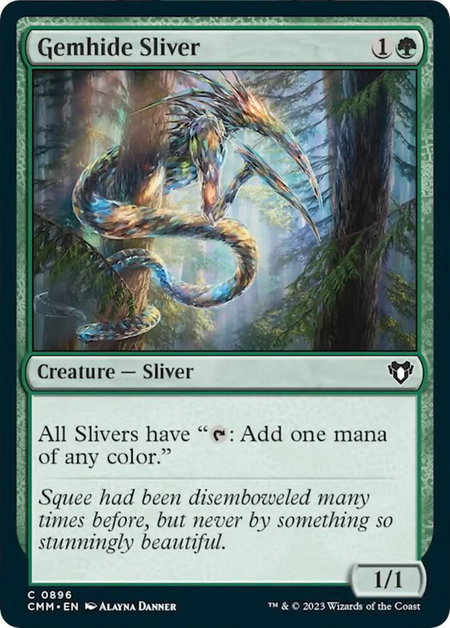 Gemhide Sliver - Commander Masters Magic: The Gathering trading card