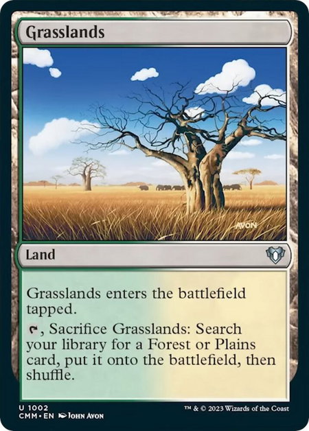 Grasslands - Commander Masters Magic: The Gathering trading card