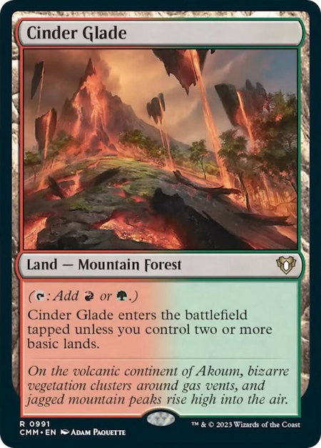 Cinder Glade - Commander Masters Magic: The Gathering trading card