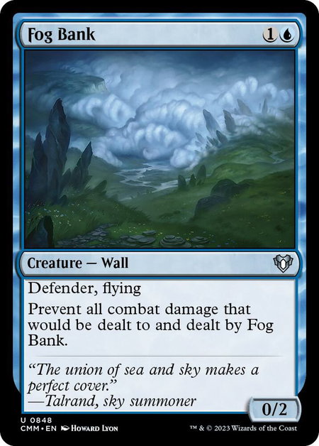 Fog Bank - Commander Masters Magic: The Gathering trading card