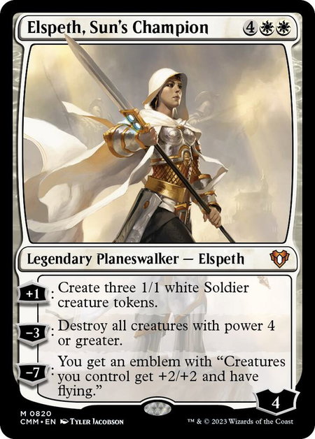 Elspeth, Sun's Champion - Commander Masters Magic: The Gathering trading card
