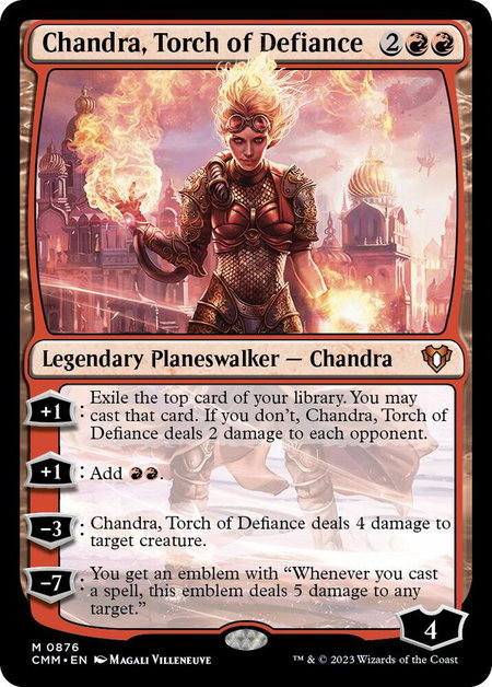 Chandra, Torch of Defiance - Commander Masters Magic: The Gathering trading card