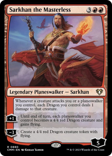 Sarkhan the Masterless - Commander Masters Magic: The Gathering trading card