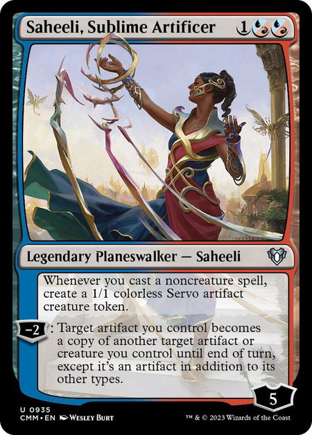 Saheeli, Sublime Artificer - Commander Masters Magic: The Gathering trading card