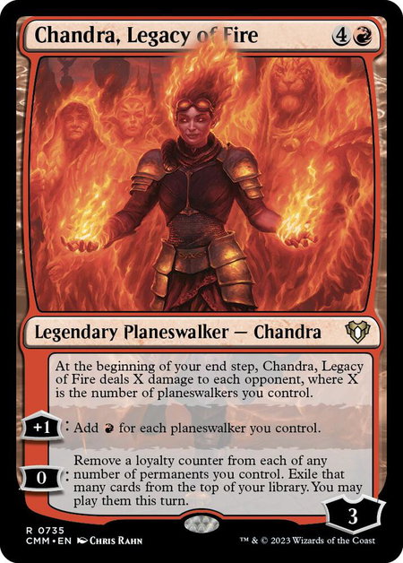 Chandra, Legacy of Fire - Commander Masters Magic: The Gathering trading card