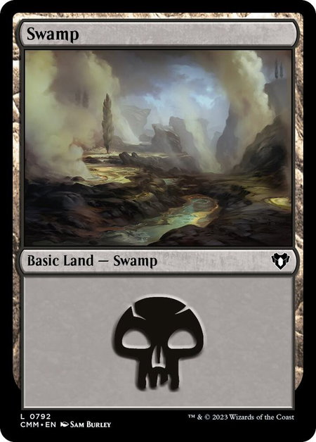 Swamp (0792) - Commander Masters Magic: The Gathering trading card
