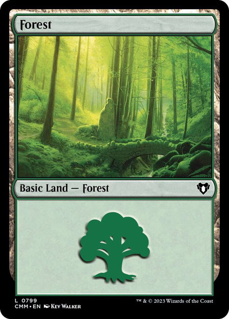 Forest (0799) - Commander Masters Magic: The Gathering trading card