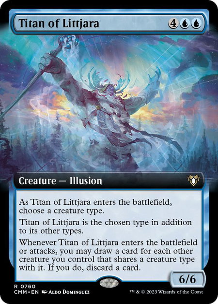 Titan of Littjara (Extended Art) - Commander Masters Magic: The Gathering trading card