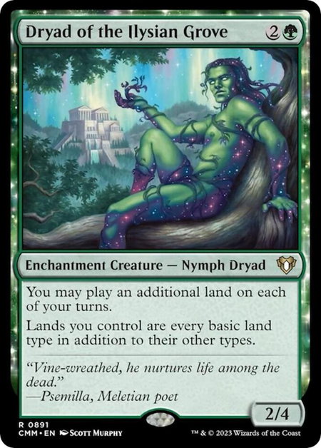 Dryad of the Ilysian Grove - Commander Masters Magic: The Gathering trading card