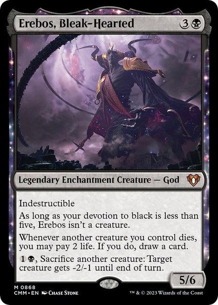 Erebos, Bleak-Hearted - Commander Masters Magic: The Gathering trading card