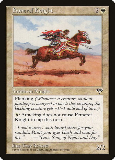 Femeref Knight - Mirage Magic: The Gathering trading card