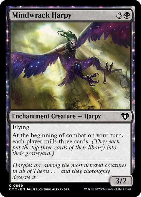 Mindwrack Harpy - Commander Masters Magic: The Gathering trading card