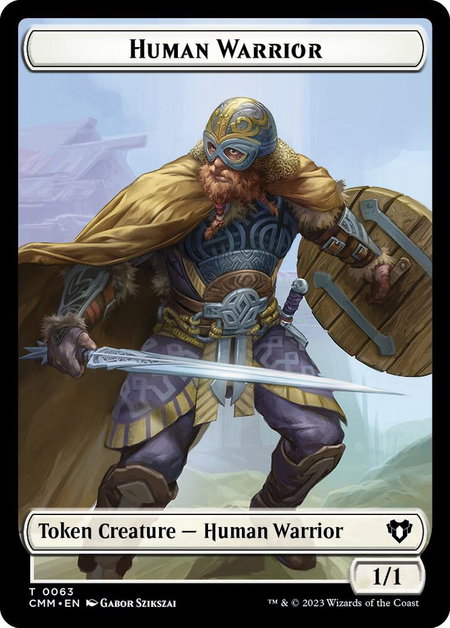 Human Warrior // Zombie Army Double-Sided Token - Commander Masters Magic: The Gathering trading card