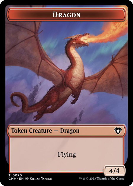 Dragon // Kor Ally Double-Sided Token - Commander Masters Magic: The Gathering trading card