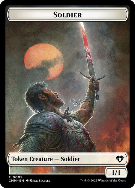 Soldier // Ogre Double-Sided Token - Commander Masters Magic: The Gathering trading card