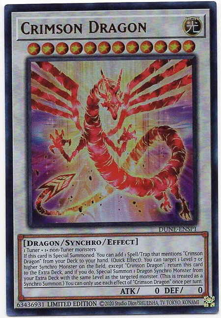 Crimson Dragon (DUNE-ENSP1) - Duelist Nexus YuGiOh trading card