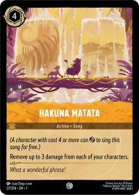 Hakuna Matata - The First Chapter (1) #27/204 - Common Disney Lorcana Trading Card