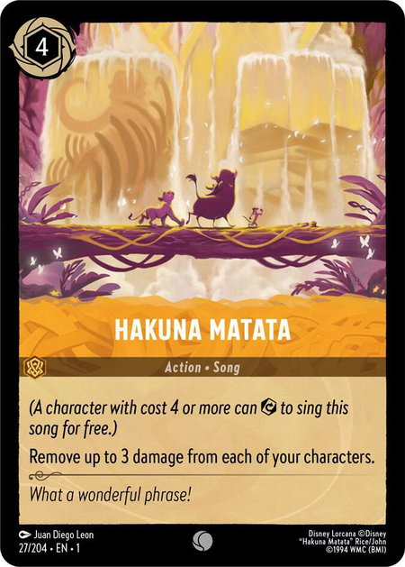 Hakuna Matata - The First Chapter Disney Lorcana trading card