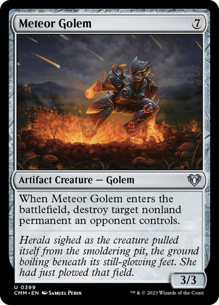 Meteor Golem - Commander Masters Magic: The Gathering trading card
