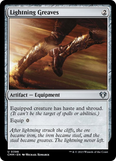 Lightning Greaves - Commander Masters Magic: The Gathering trading card