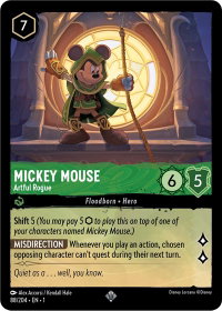 Mickey Mouse - Artful Rogue - The First Chapter (1) #88/204 - Super Rare Disney Lorcana Trading Card