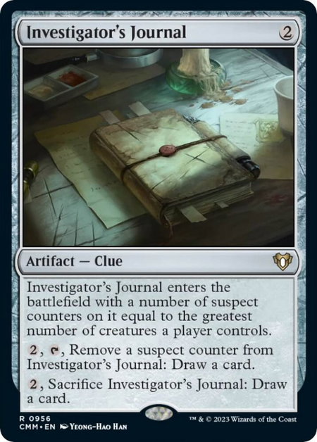 Investigator's Journal - Commander Masters Magic: The Gathering trading card
