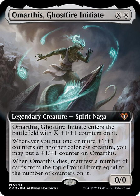 Omarthis, Ghostfire Initiate (Extended Art) - Commander Masters Magic: The Gathering trading card