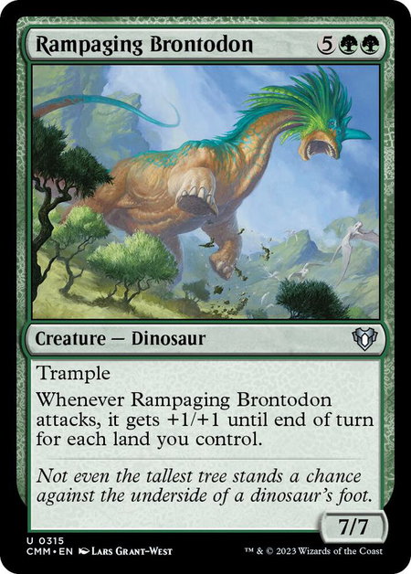 Rampaging Brontodon - Commander Masters Magic: The Gathering trading card