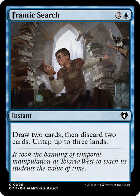 Frantic Search - Commander Masters Magic: The Gathering trading card
