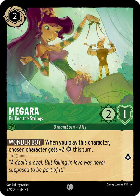 Megara - Pulling the Strings - The First Chapter Disney Lorcana trading card