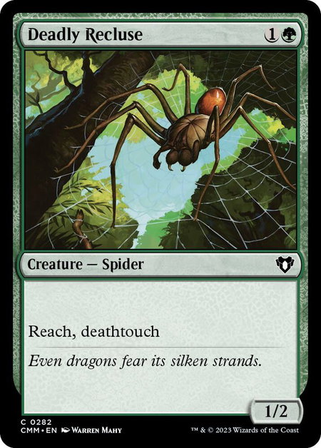 Deadly Recluse - Commander Masters Magic: The Gathering trading card