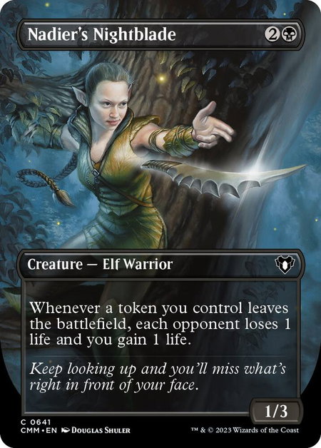 Nadier's Nightblade (Borderless) - Commander Masters Magic: The Gathering trading card
