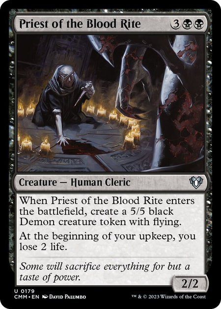 Priest of the Blood Rite - Commander Masters Magic: The Gathering trading card