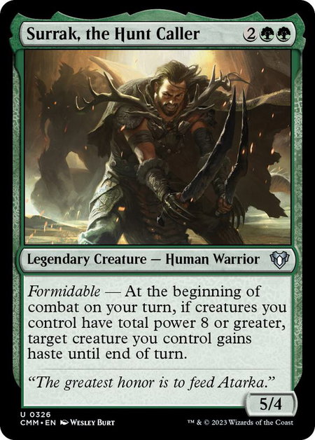 Surrak, the Hunt Caller - Commander Masters Magic: The Gathering trading card