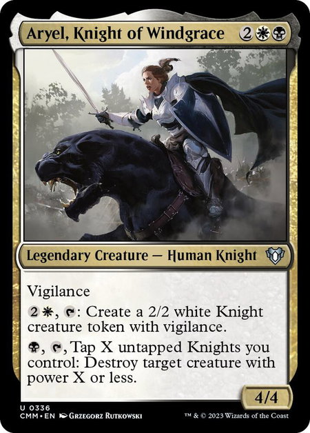 Aryel, Knight of Windgrace - Commander Masters Magic: The Gathering trading card