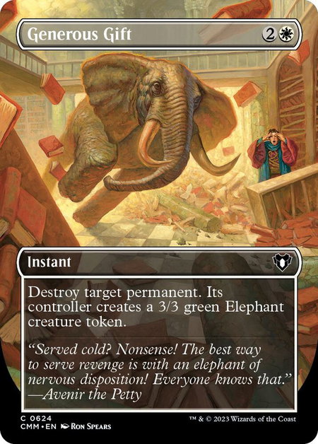 Generous Gift (Borderless) - Commander Masters Magic: The Gathering trading card