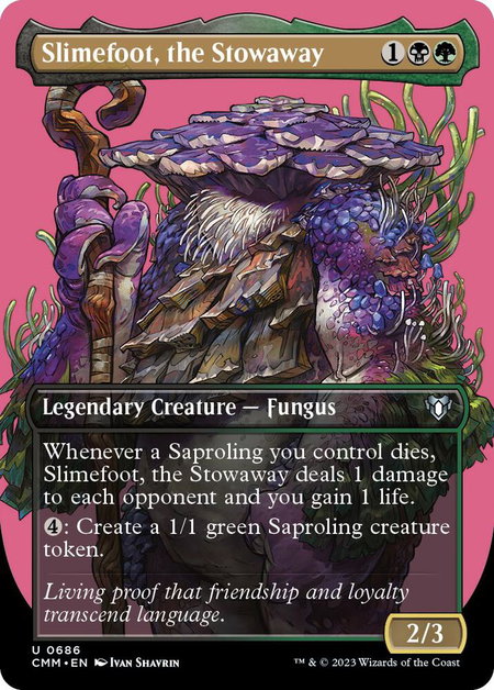 Slimefoot, the Stowaway (Borderless) - Commander Masters Magic: The Gathering trading card