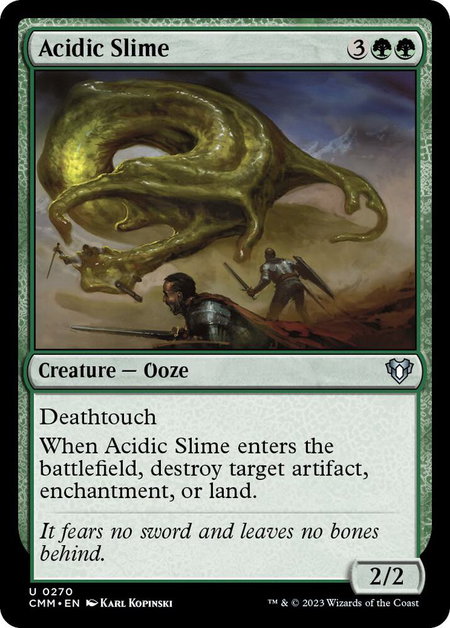Acidic Slime - Commander Masters Magic: The Gathering trading card