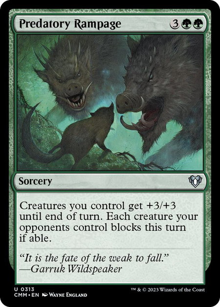 Predatory Rampage - Commander Masters Magic: The Gathering trading card