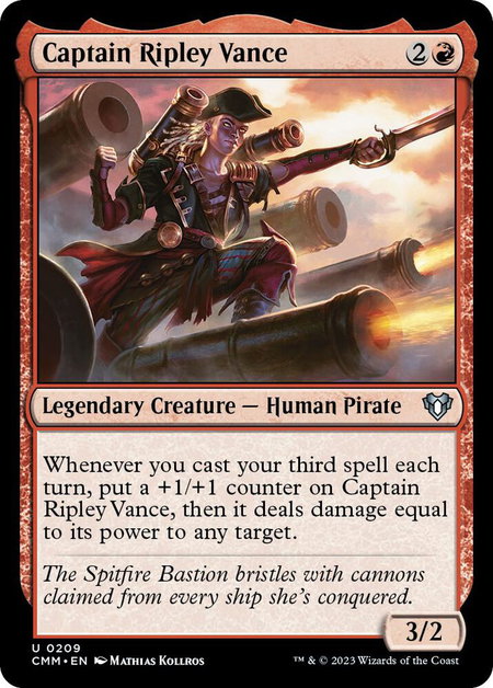 Captain Ripley Vance - Commander Masters Magic: The Gathering trading card