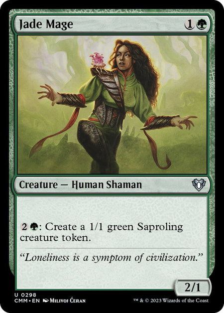 Jade Mage - Commander Masters Magic: The Gathering trading card