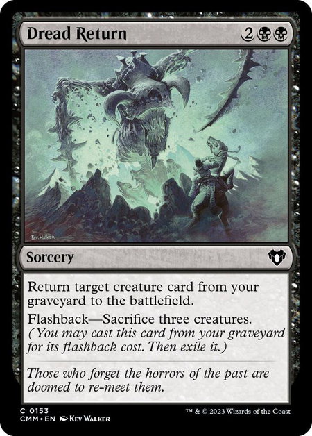 Dread Return - Commander Masters Magic: The Gathering trading card