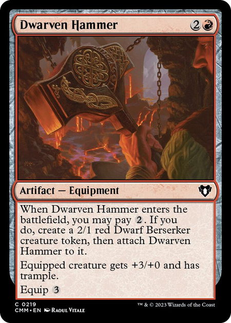 Dwarven Hammer - Commander Masters Magic: The Gathering trading card