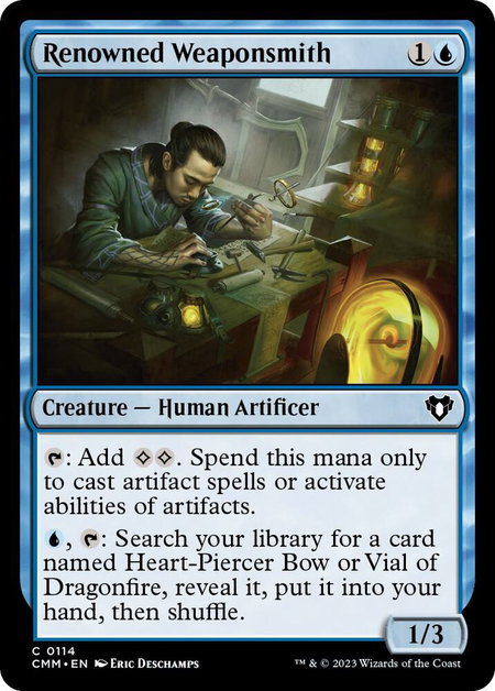 Renowned Weaponsmith - Commander Masters Magic: The Gathering trading card