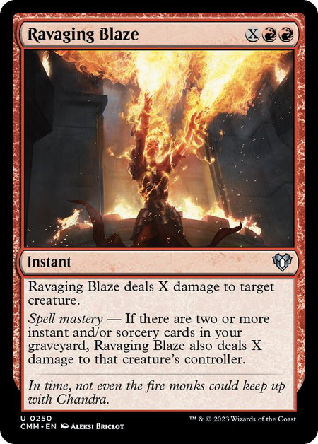 Ravaging Blaze - Commander Masters Magic: The Gathering trading card