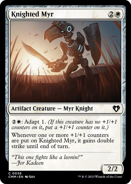 Knighted Myr - Commander Masters Magic: The Gathering trading card