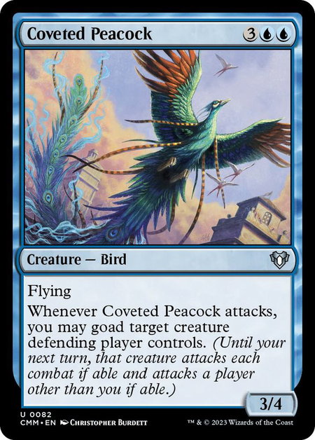 Coveted Peacock - Commander Masters Magic: The Gathering trading card