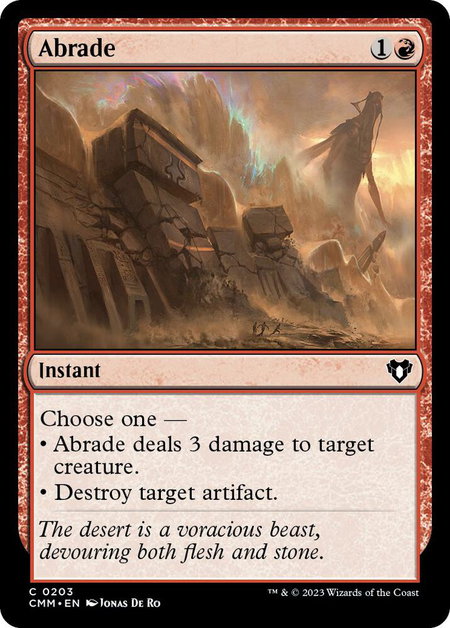 Abrade - Commander Masters Magic: The Gathering trading card