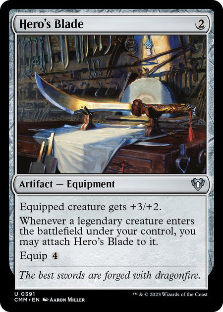 Hero's Blade - Commander Masters Magic: The Gathering trading card