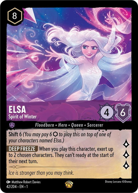 Elsa - Spirit of Winter - The First Chapter Disney Lorcana trading card